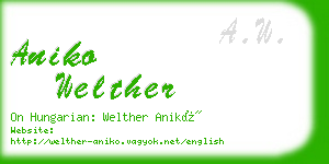 aniko welther business card